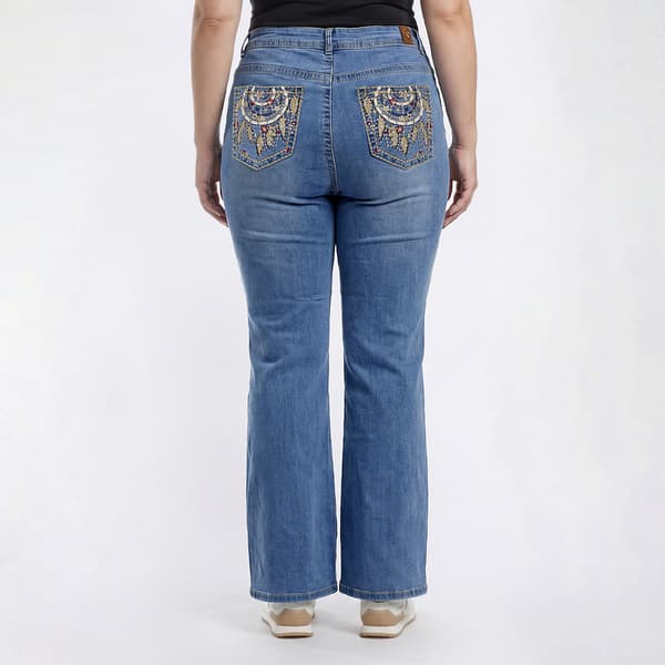Juniors Plus Gogo Jeans High Rise 1 Button Jeans w/ Rhinestones