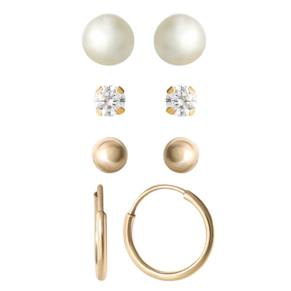 10kt. Yellow Gold Pearl Earrings Set