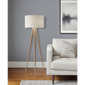 HomeRoots 60in. Natural Tripod Floor Lamp With Drum Shade - image 2