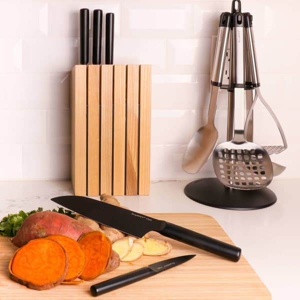 BergHOFF Ron Stainless Steel 6pc. Double-coated Knife Block Set