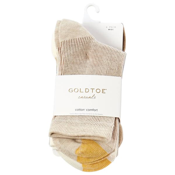 Womens Gold Toe 6pk. Rib Midi Socks - image 
