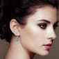 Haus of Brilliance Blue Topaz Diamond Halo Dangle Earrings - image 2