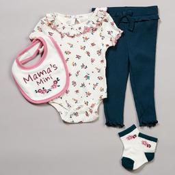 Baby Girl (NB-9M) Baby Essentials 4pc Mamas Mini Bib Bodysuit Set
