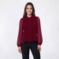Womens Adrianna Papell Long Sleeve Lace Panel Blouse - image 1