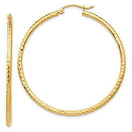 Gold Classics&#40;tm&#41; 14kt. Gold Diamond Cut 45mm Hoop Earrings