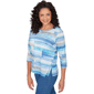Petite Alfred Dunner Classics 3/4 Sleeve Brushstroke Blouse - image 3