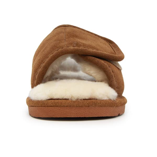 Womens LAMO Sheepskin Open-Toe Wrap Slippers