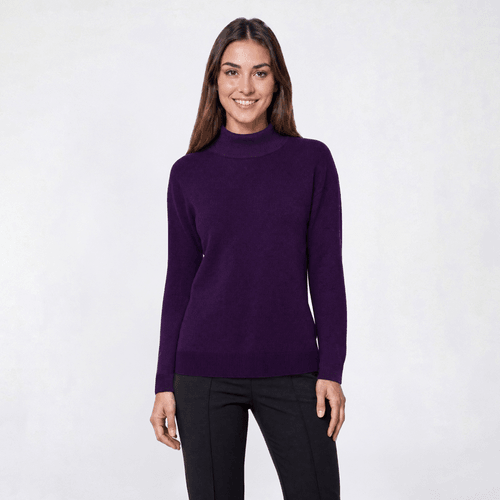 Petite Napa Valley Long Sleeve Solid Mock Neck Sweater