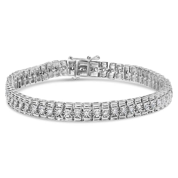Haus of Brilliance Sterling Silver 1ctw. Diamond Link Bracelet - image 