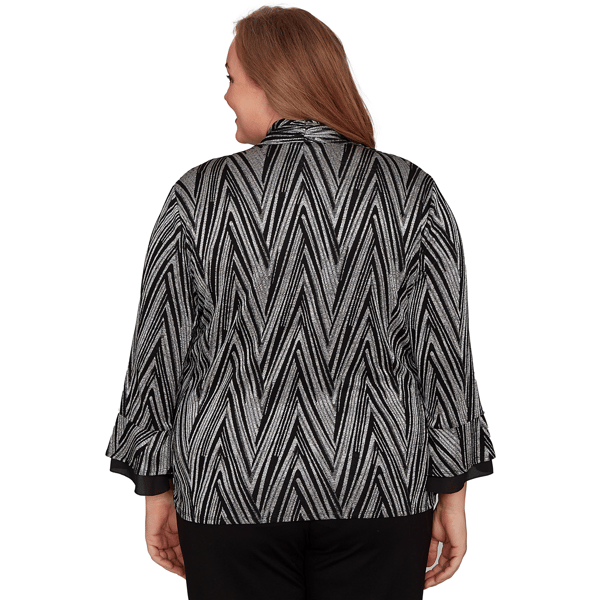 Plus Size Alfred Dunner Barcelona Chevron Two In One Blouse
