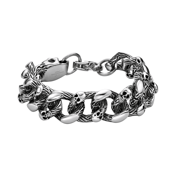 Mens Lynx Stainless Steel Curb Chain Bracelet