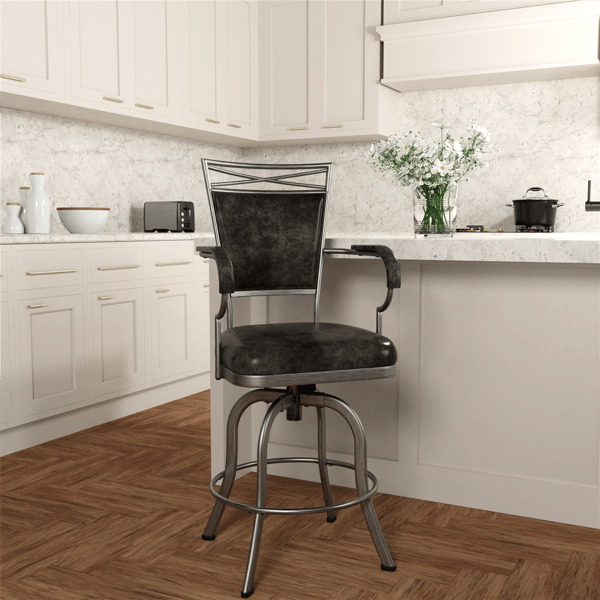 HH2 Home Bridgetown Tilt Upholstered Counter Height Swivel Stool