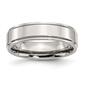 Mens Gentlemen's Classics&#40;tm&#41; Polished Ridged Edge Wedding Band - image 1