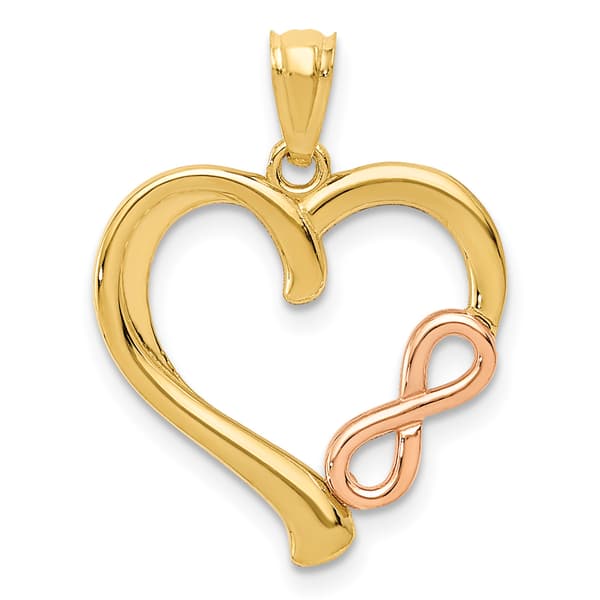 Gold Classics&#40;tm&#41; 14kt. Two-Tone Infinity Heart Pendant - image 