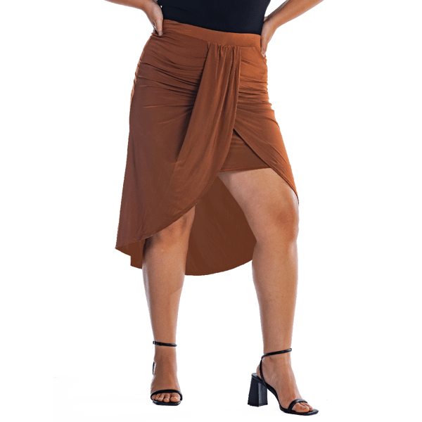 Plus Size 24/7 Comfort Apparel Knee Length Tulip Skirt - image 