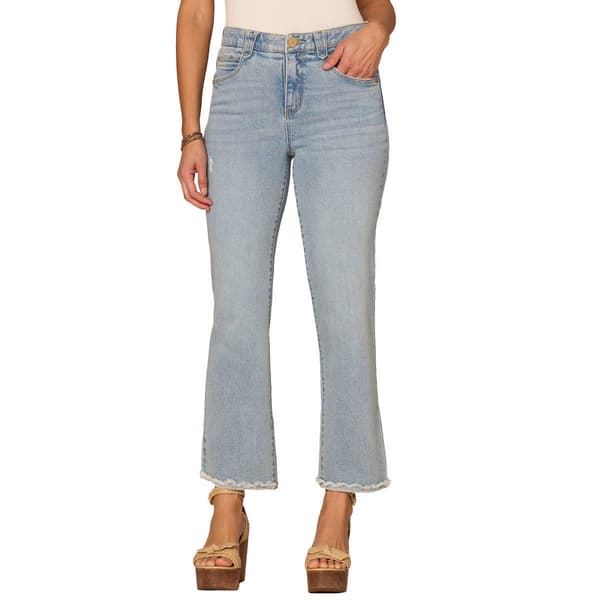 Womens Democracy 27/17.5 Abs High Rise Itty-Bitty Flare Jeans