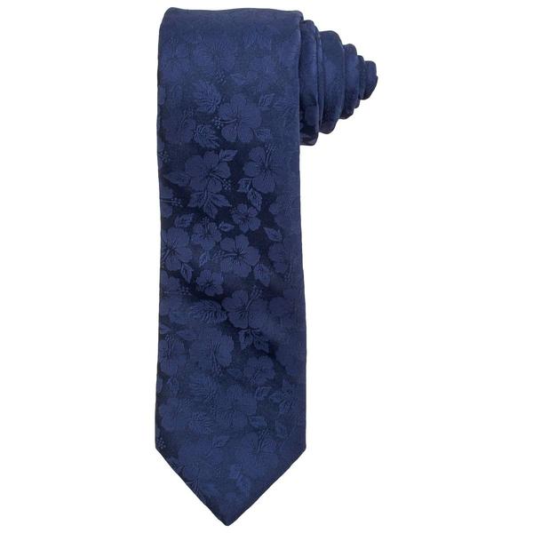 Mens Van Heusen Extra Long Floral Solid Tie - image 