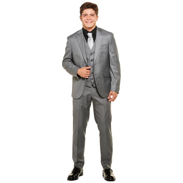 Mens Kenneth Cole Reaction&#40;R&#41; Solid Slim Fit Suit Pants- Light Grey - image 