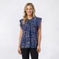 Womens Nicole Miller Cap Sleeve Abstract Butterfly Blous - image 1