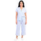 Womens Laura Ashley(R) Short Sleeve Mini Stripe & Capris Pajama Set - image 1
