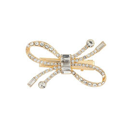 Roman Alice Looking Glass Gold-Tone Glass Bow Hair Clip