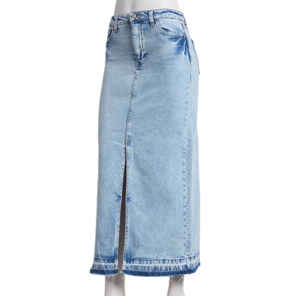 Juniors Celebrity Pink High Rise Denim Maxi Skirt - image 