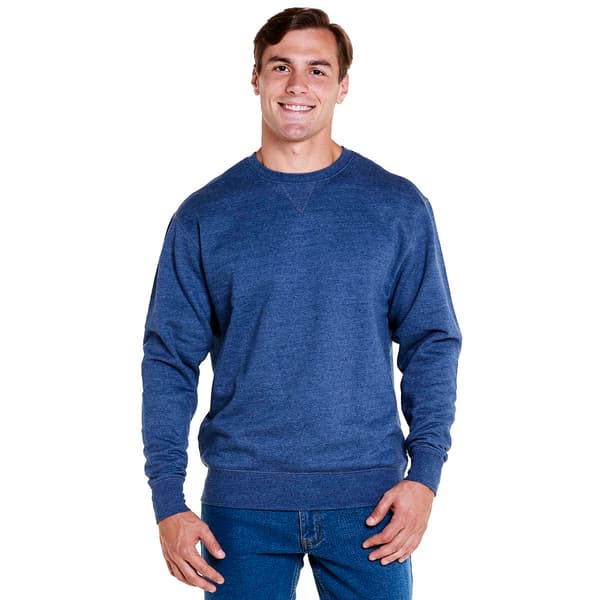 Mens North Hudson Faux Suede Crew Neck V-Notch Sweatshirt - image 