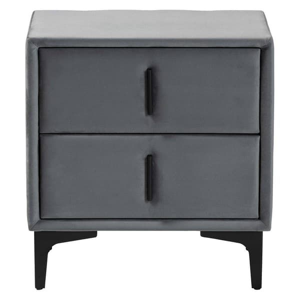 Baxton Studio Etienne Modern Slate Velvet Nightstand