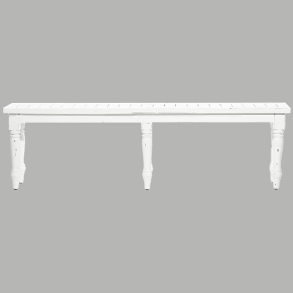 9th & Pike® Farmhouse White Wood Entryway Bench