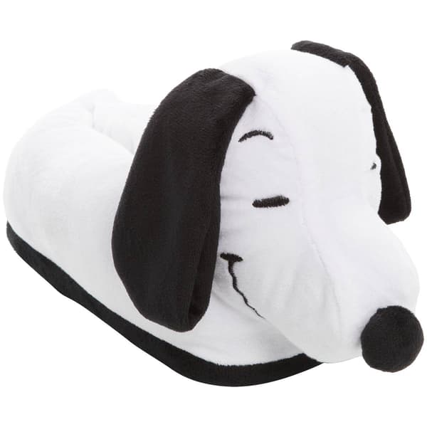 Womens Fuzzy Babba Snoopy Plush 3D Head Slippers - image 