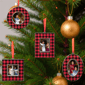 Northlight 4ct. Buffalo Plaid Photo Frame Christmas Ornaments - image 3