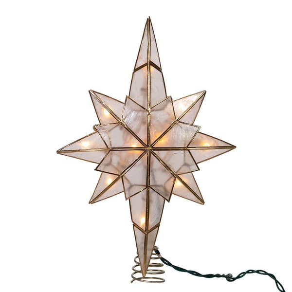 Kurt Adler 10-Light Capiz Star Clear Treetop - image 