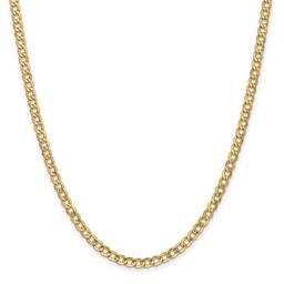 Mens Gold Classics(tm) 4.3mm. 14k Semi Solid Curb Link Necklace