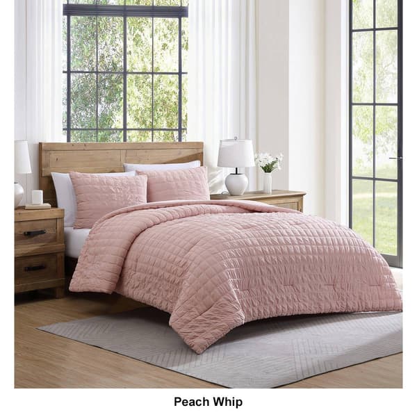 Tahari Home Luca Seersucker Grid Cotton-Rich 3pc. Comforter Set