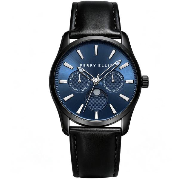 Mens Perry Ellis Light Gunmetal Moon Phase Watch - PEM0003GU.UK - image 