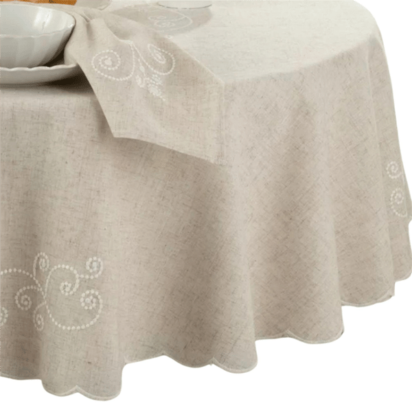 Lenox® French Perle Linen Embroidered Tablecloth