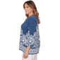 Plus Size Alfred Dunner Classics 3/4 Sleeve Keyhole Floral Blouse - image 4