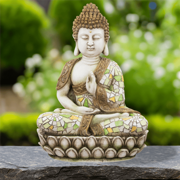 Northlight Meditating Mosaic Buddha Ceramic Garden Statue