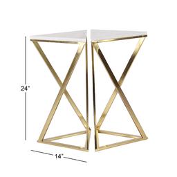 9th & Pike® Triangular Marble Accent Table - Set Of 2