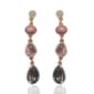 Ashley Cooper Shiny Gold Linear Pink Cat Eye Diamond Earrings - image 1