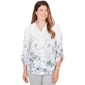 Petites Alfred Dunner Al Fresco Collared Watercolor Print Button - image 1