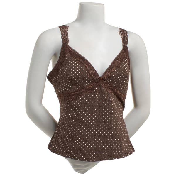 Juniors Madden Girl Pin Dot Jersey Lace Trim Tank Top