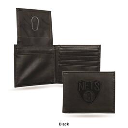 Mens NBA Brooklyn Nets Faux Leather Bifold Wallet