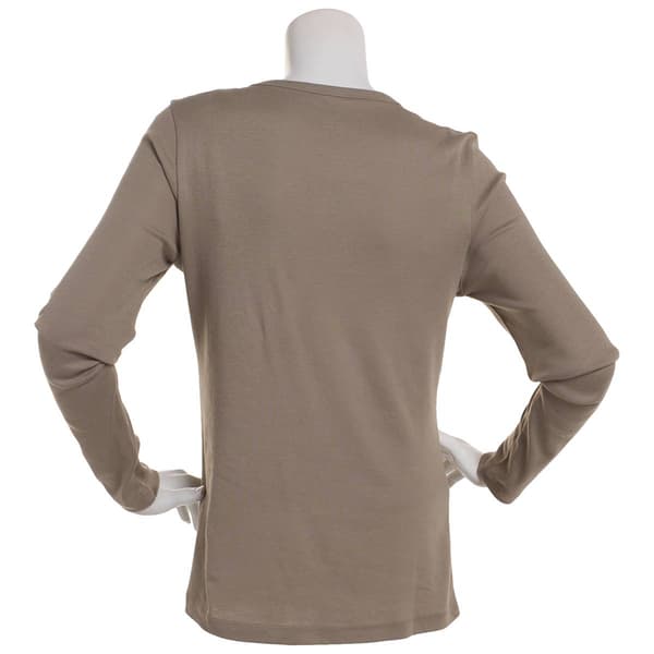 Womens Architect® Long Sleeve Solid Rib V-Neck Tee