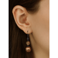 1928 Black-Tone Bronze Faceted Bead Drop Earrings - image 2