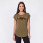 Womens Tru Self Cuffed Dolman Sleeve Pumpkin Applique Marled Tee - image 1