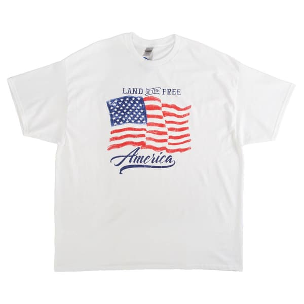 Mens Patriotic Land of the Free Short Sleeve Graphic Tee