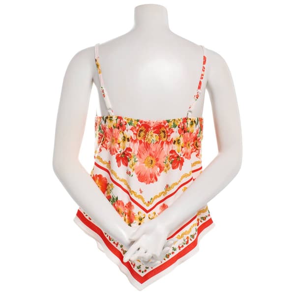 Juniors A. Byer Floral Print Scarf Hanky Hem Camisole