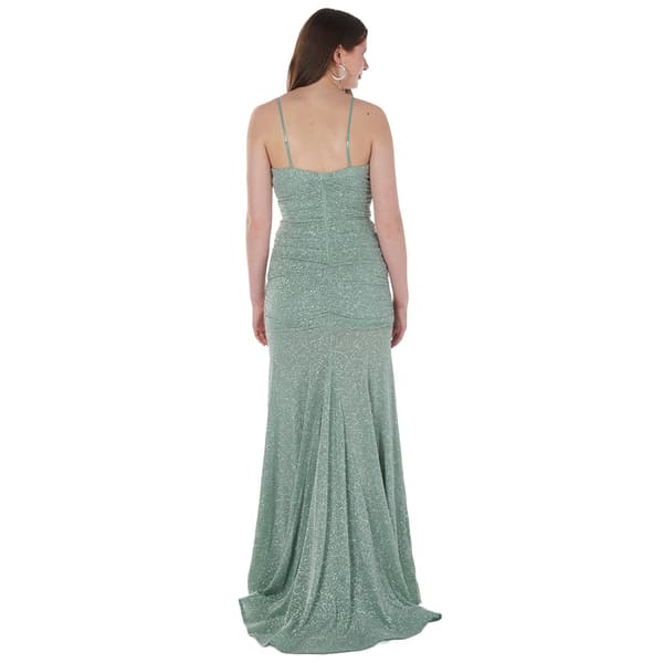 Juniors Emerald Sundae Glitter Knit Sheath Dress w/ Horsehair Hem