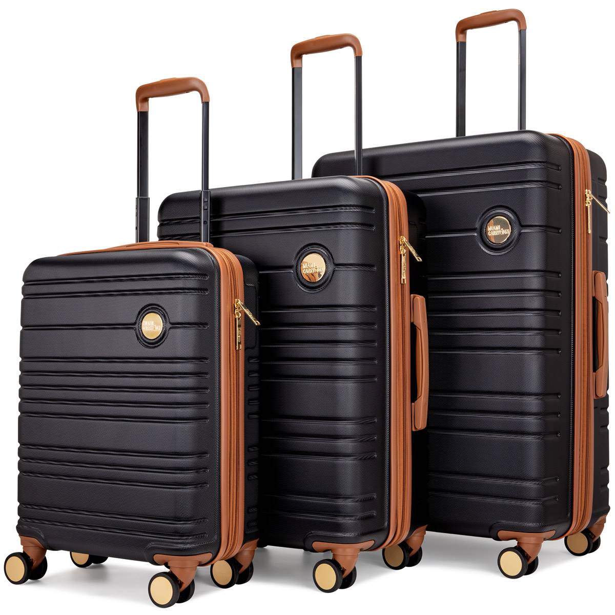 Open Video Modal for Miami CarryOn Brickell 3pc. Expandable Retro Spinner Luggage Set